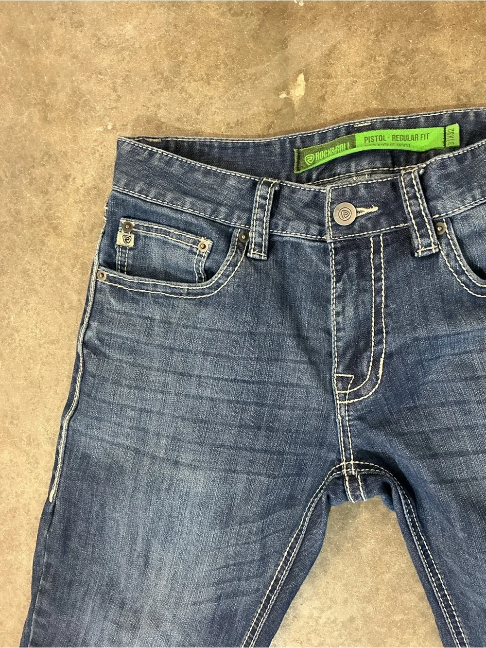 Rock & Roll Denim Pistol Regular Fit Men’s Jeans 31x32 Straight Medium Wash